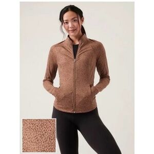 NWT Athleta Salutation Jacket Brown Spotted